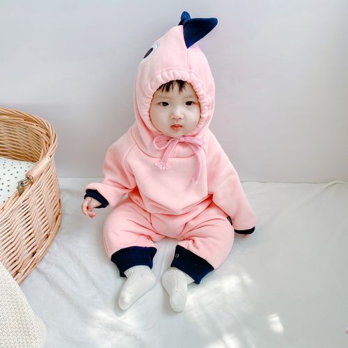 新生婴儿连体衣服外出秋季男女宝宝可爱哈衣超萌恐龙爬服秋冬抱衣