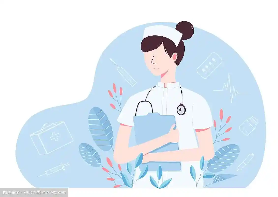 手拿病例的护士医疗背景矢量插画