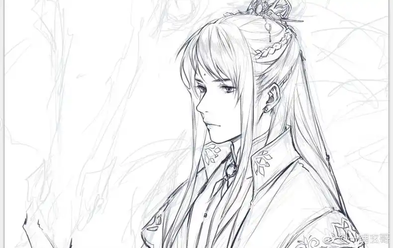 「古风美男」一锅玄哥 绘