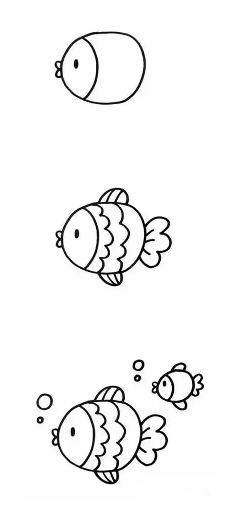 跳跃的鱼简笔画