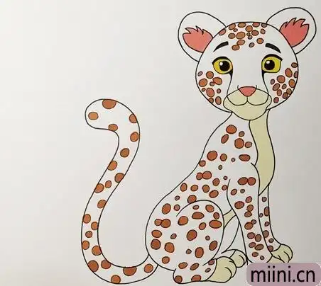 豹子儿童画怎么画豹子简笔画顺序