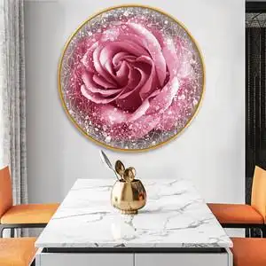 5d钻石画满钻玫瑰花客厅水晶点贴砖秀粘卧室十字绣玄关5d钻石画满钻