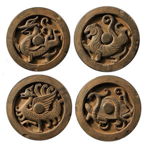 四灵兽四神瓦当仿古汉代瓦当中式工艺品镇宅四象风水摆件墙饰