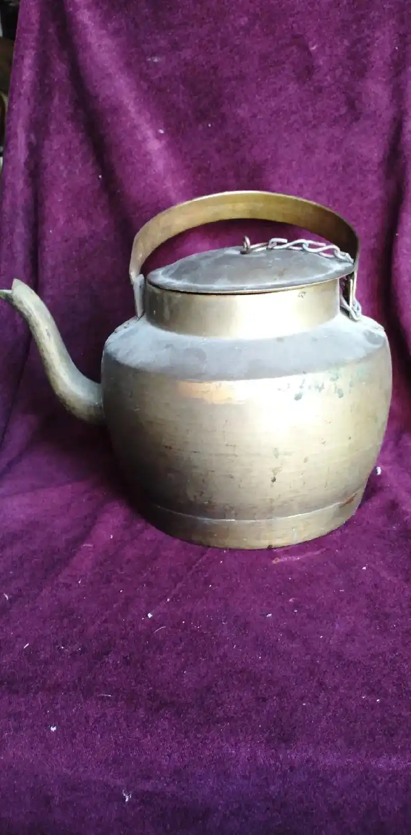 民国手工黄铜茶壶 高18 底18公分 使用较少,品相 - 抖音