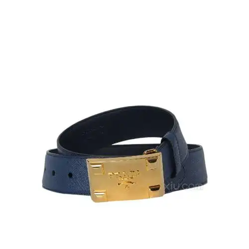 prada 普拉达 男士真皮腰带 蓝色 80