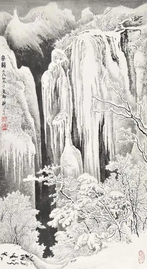 雪景山水