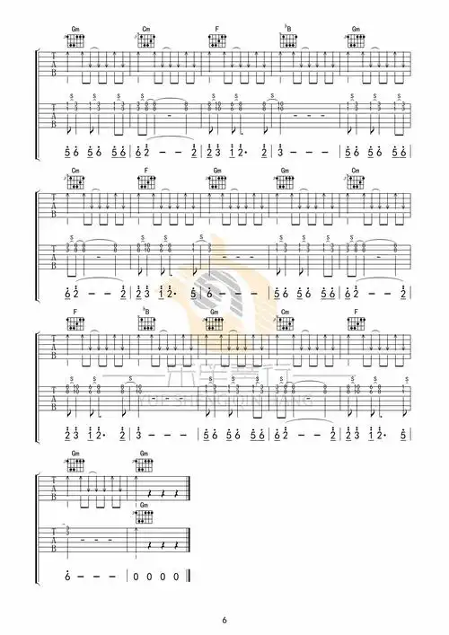 《命运还是巧合吉他谱》_谢天笑_x调_吉他图片谱6张