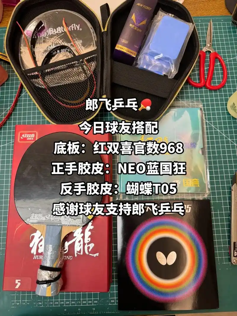 红双喜数字968 郎飞乒乓diy搭配.今日球友搭配  底板: - 抖音