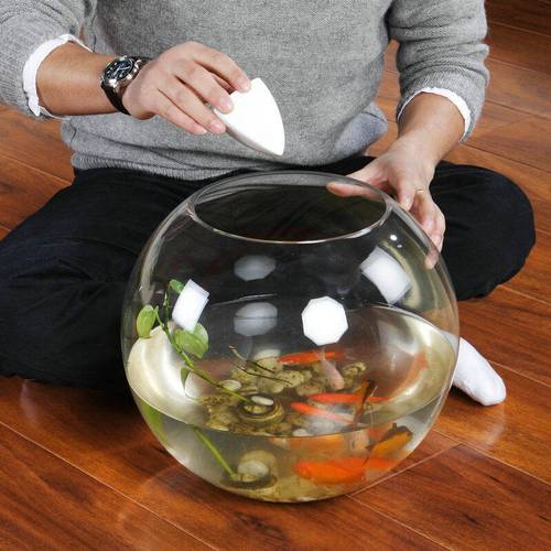 大号特大号加厚桌面圆形玻璃鱼缸 客厅办公室圆形金鱼缸乌龟缸