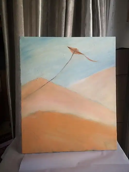 手绘风筝手绘风景油画风景画心情画现代简约极简装饰画