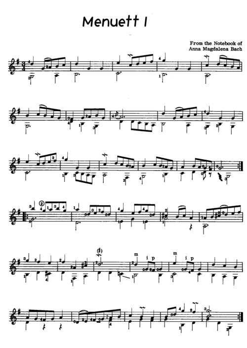 巴赫小步舞曲吉他谱