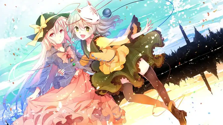 少女漫画卡通二次元呆萌美女高清桌面壁纸二次元卡通漫画动漫美女可爱