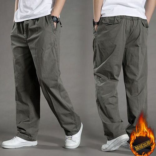 【大脚裤】大裤脚男直筒长裤秋季新秋冬纯色休闲裤男加大码阔腿裤宽松