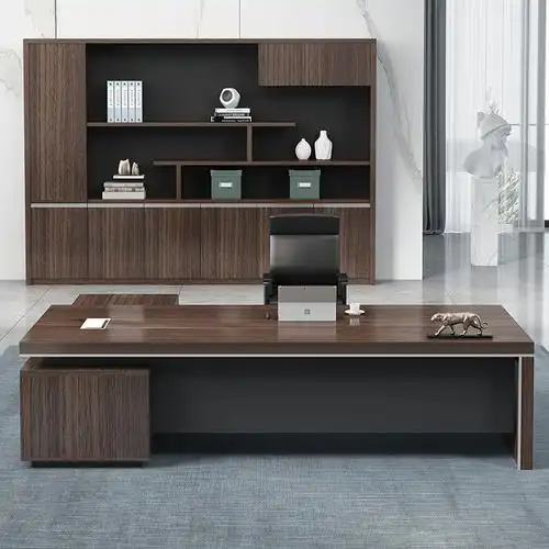 老板办公桌简约现代单人商用办公室家具大班台总裁大班台