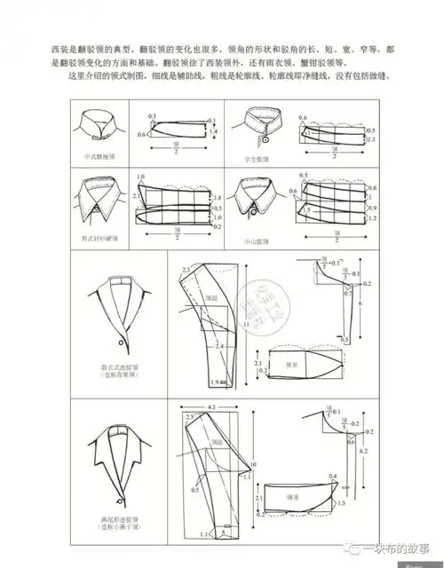 各类领子裁剪图