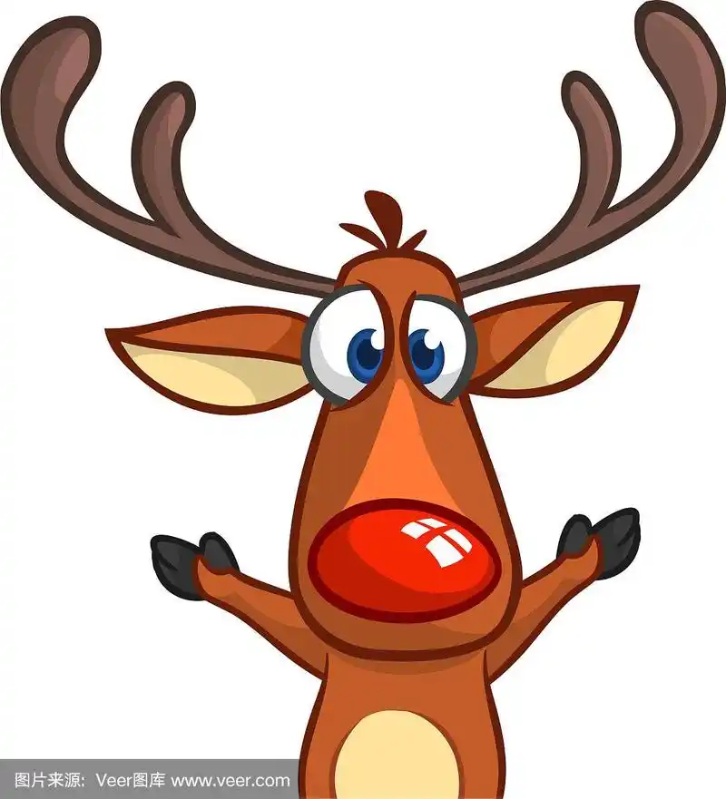 卡通圣诞驯鹿快乐