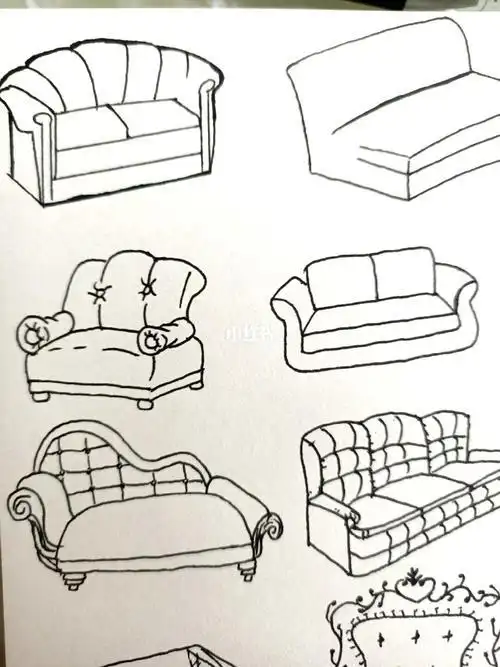 简笔画沙发沙发怎么画
