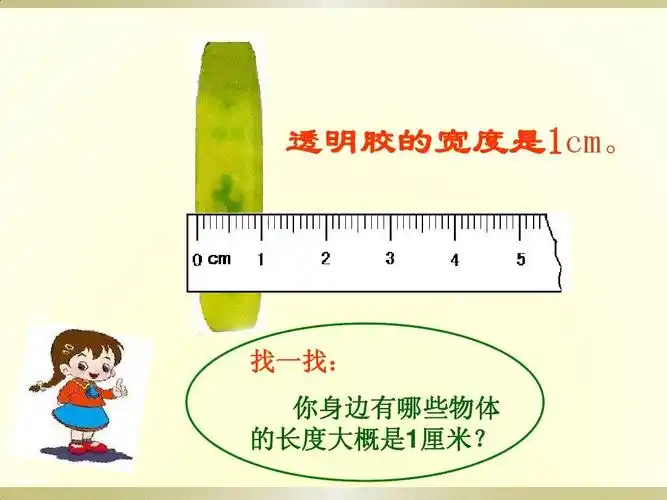 找一找: 你身边有哪些物体 的长度大概是1厘米?