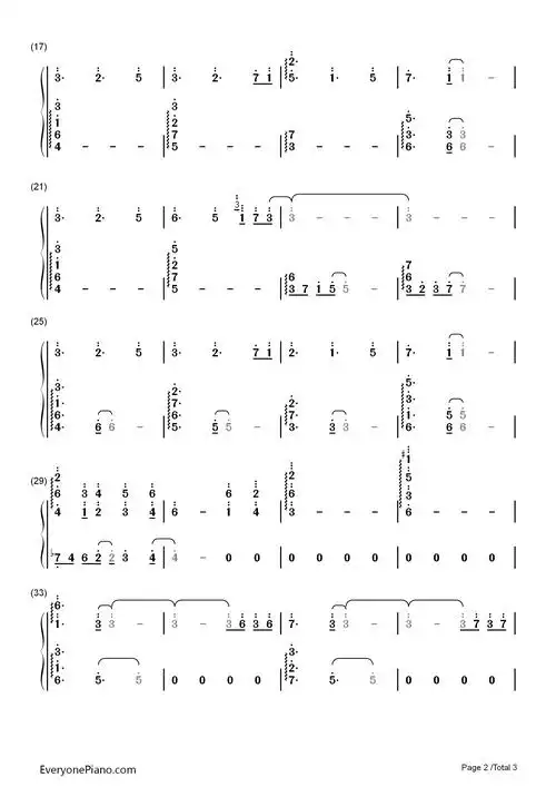 believe me - steins;gate ost numbered musical notation preview 2