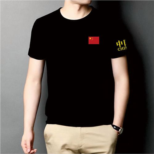 夏季军装男中国国旗特种兵短袖t恤男士军迷修身纯棉打底衫爱国衫