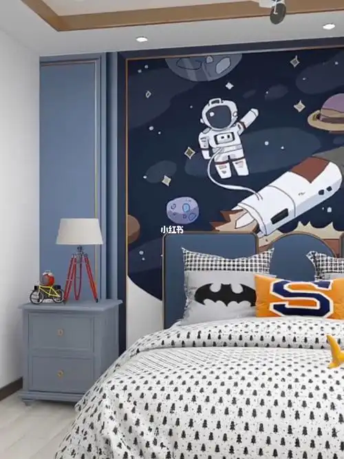 儿童房墙布男孩卧室壁布