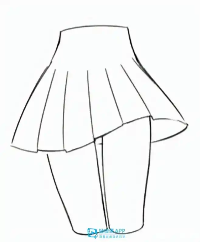 动漫女生裙子画法