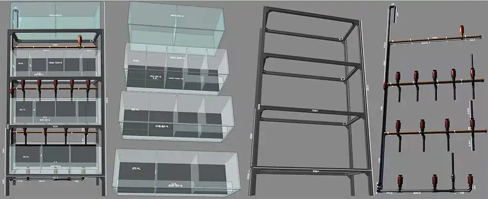 孔雀鱼系统缸组缸设计图和模型生成(免费)