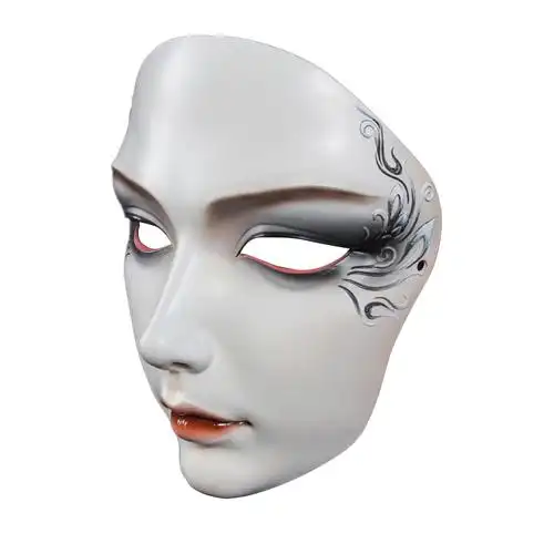 中式道具熊斯人假面罩魂作物古风面具全脸白色男国风汉服cos古装