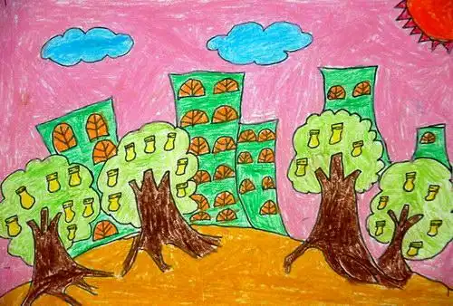 《绿色城市》/少儿绘画作品/儿童画/网络美术馆_中国少儿美术教育网