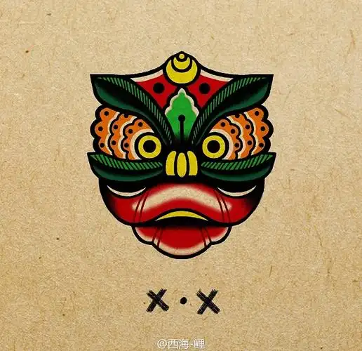 醒狮原创纹身手稿请勿盗图