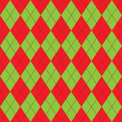 红色和绿色菱形矢量无缝针织背景矢量插图