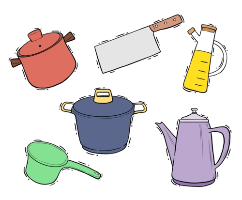 厨房用品可爱小图标卡通png素材