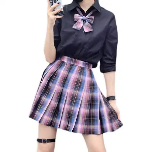 水木琉璃原创正版jk格裙制服格裙金线格女学生长短正统裙星耀