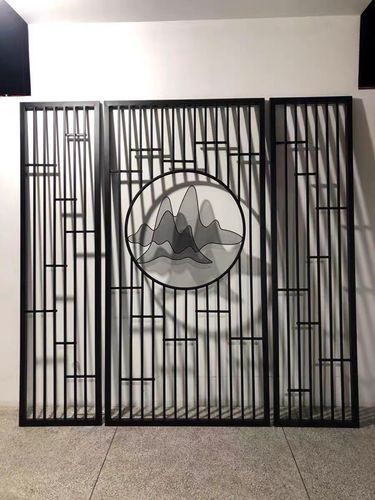 金属门窗雕花屏风隔断客厅月洞门古风摄影圆拱办公屏风