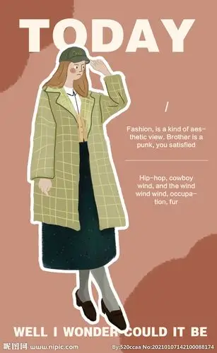 时尚手绘杂志封面酷女孩