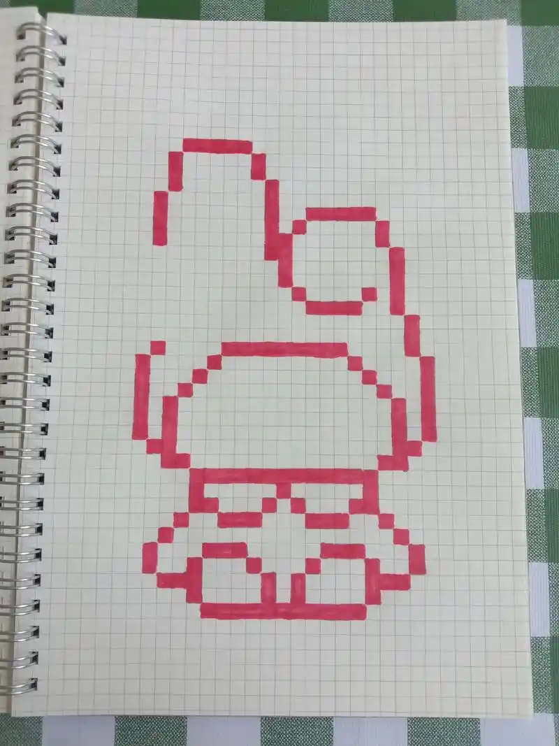 教你画像素画 #方格画 #画画 #像素  b5本  美乐蒂 - 抖音