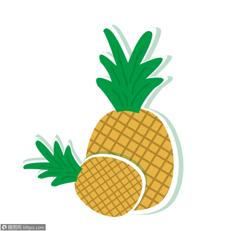 卡通可爱手绘菠萝图片