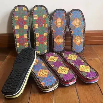 新款十字绣鞋底手工编织防滑耐磨钩织拖鞋橡胶鞋底子批发