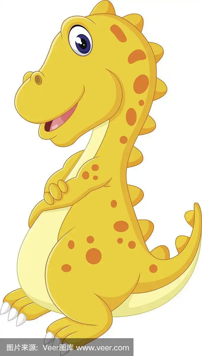卡通快乐的恐龙
