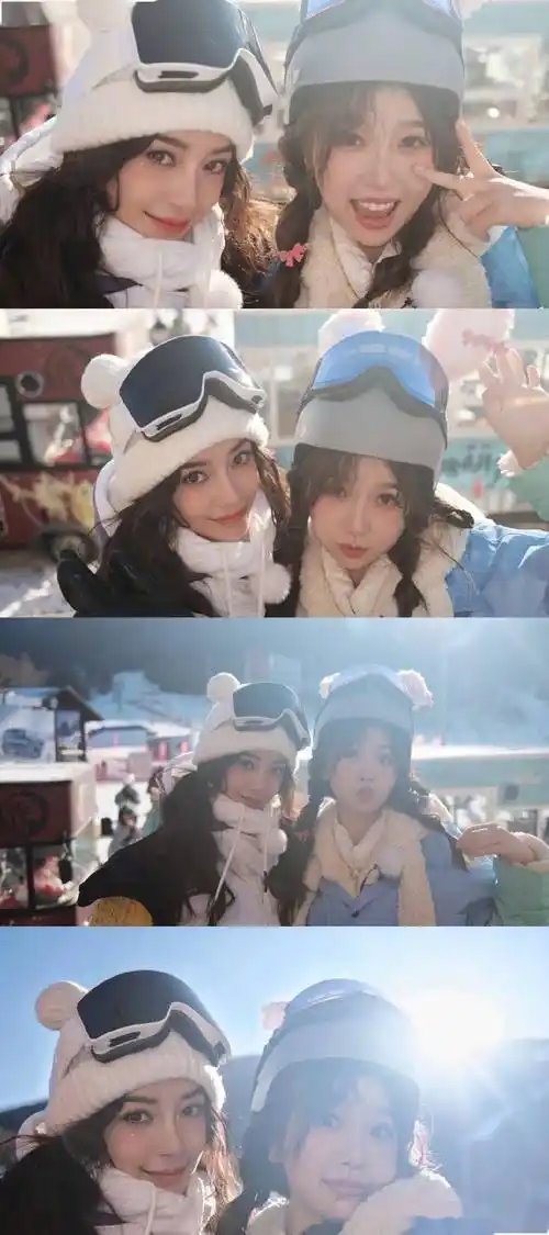虞书欣晒滑雪照自认最笨 和angelababy自拍卖萌赏心悦目_大会_美女