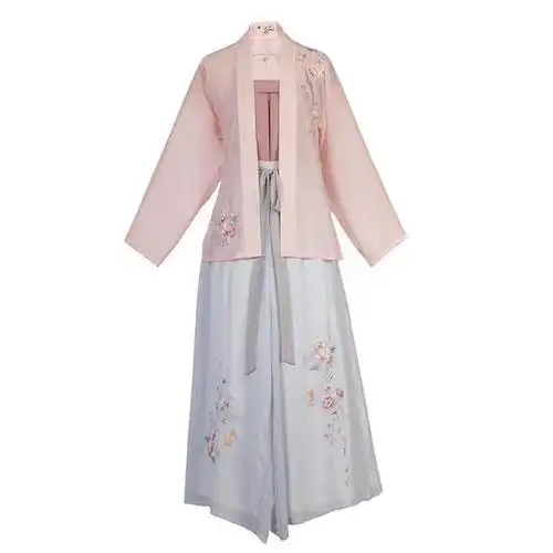 重回汉唐暮雨宋制汉服女夏装日常中国风短褙子抹胸宋裤套装非古装