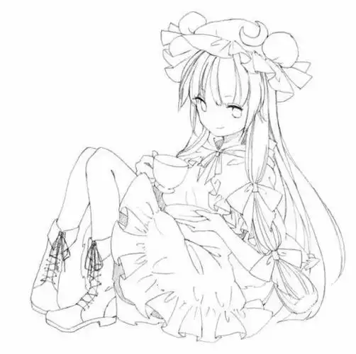 漫画少女线稿世界很复杂但你很可爱