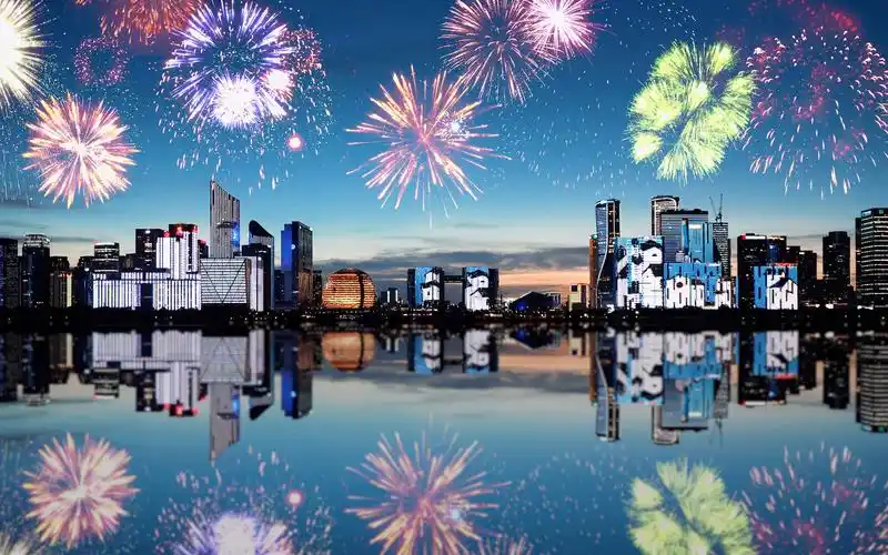 竖屏|杭州钱江新城|一场完美的烟花灯光秀