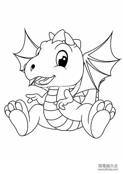 生辰儿童可爱卡通恐龙简笔画火恐龙简笔画步骤简笔画飞龙吐火怎么画