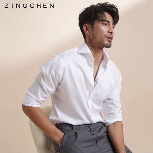 一字领衬衫男
