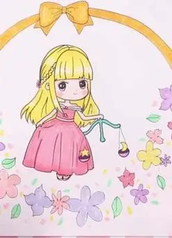 小伶玩具 十二星座简笔画之手绘超美天秤座娃娃爱米莉12星座之处女座