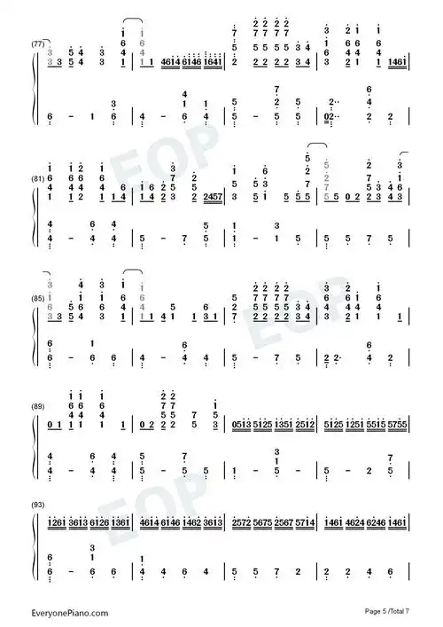 foreveryoungalphaville双手简谱预览5