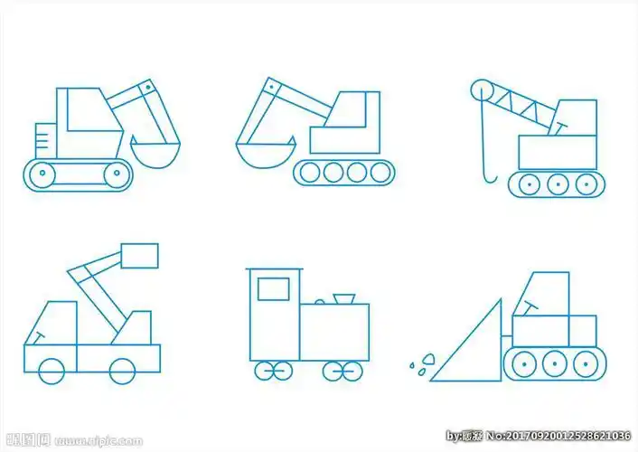 最简单打钻机简笔画