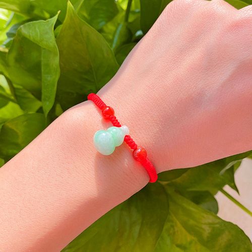 葫芦手链翡翠浅绿淡紫脚链diy肖战同款本命名手链