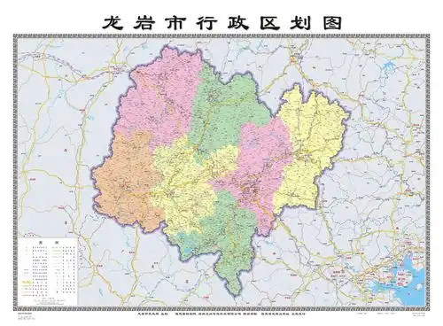 2019年版龙岩市城区图龙岩市行政区划图正式出版